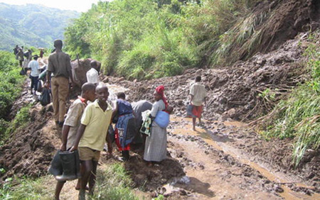 Hiện trường một vụ lở đất ở Ethiopia.